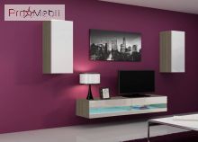 Мини стенка 10 New Vigo дуб сонома/белый глянец Cama