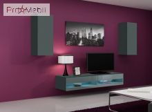 Мини стенка 10 New Vigo серый матовый/серый глянец Cama