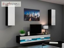 Мини стенка 10 New Vigo черный матовый/белый глянец Cama