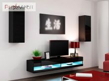 Мини стенка 10 New Vigo черный матовый/черный глянец Cama