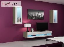Мини стенка 11 New Vigo дуб сонома/белый глянец Cama