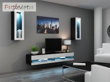 Мини стенка 11 New Vigo черный матовый/белый глянец Cama