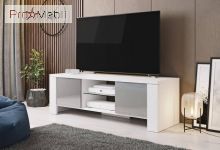 ТВ тумба West сірий глянець Cama