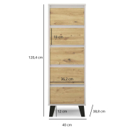 Комод 5S/40 Borg кашемір / дуб артізан Mebel Bos