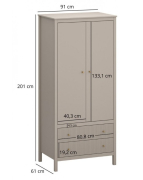 Шкаф 2D2S Kleo Mebel Bos