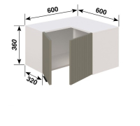 Антресоль А60x60 прямий кут L/R (320) кухня Роуз Світ Меблів