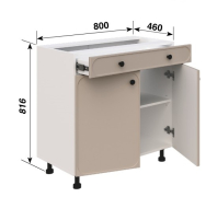 Тумба нижня Н80ДШ Lux кухня Сью Світ Меблів