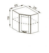 Шкафчик верхний В57x57 (h-720) кухня Марго Світ Меблів