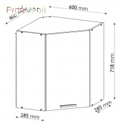 Шкафчик верхний КВ60x60 кухня Алина белая Сокме