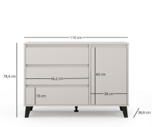 Комод 1D3S Borg кашемір Mebel Bos