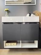 Тумба для ванної з умивальником підвісна Itaka 80 L/R Tristi Fancy Marble
