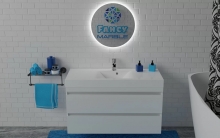 Тумба для ванної з умивальником підвісна Barbados C-Line 1200 Narwa Fancy Marble
