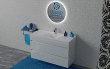 Тумба для ванної з умивальником підвісна Barbados C-Line 1200 Narwa Fancy Marble