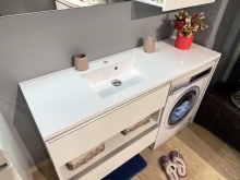Тумба для ванної з умивальником підвісна Vivara 1500 L Lauretta Fancy Marble