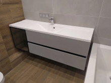 Тумба для ванної з умивальником підвісна Meloria 1500 L Margo Fancy Marble