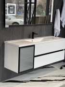 Тумба для ванної з умивальником підвісна Meloria 1500 L Margo Fancy Marble