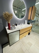 Тумба для ванної з умивальником підвісна Meloria 1500 L Margo Fancy Marble