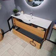 Тумба для ванної з умивальником підвісна Meloria 1500 L Margo Fancy Marble