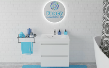 Тумба для ванної з умивальником підвісна Borneo 700 Lucia Fancy Marble