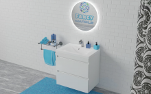 Тумба для ванної з умивальником підвісна Borneo 700 Lucia Fancy Marble