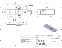 Умивальник Linda 1500 R Matt Fancy Marble