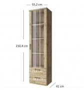 Вітрина висока 1W2S Doorset Mebel Bos
