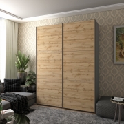 Шафа-купе G-Caiser 180 графіт / дуб евок 2 ДСП / 3 частини Doros