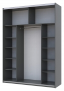 Шафа-купе G-Caiser 180 графіт 2 дзеркала / 3 частини Doros