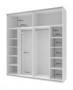 Шафа-купе G-Caiser 220 білий / білий 2 ДСП / 3 частини Doros