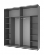 Шафа-купе G-Caiser 220 графіт / білий / бетон 2 ДСП / 4 частини Doros