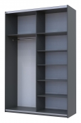 Шафа-купе G-Caiser 160 графіт / дуб крафт сірий 2 ДСП / 3 частини Doros