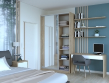 Шафа-купе Сіті 24 140/60 дуб сонома 1 ДСП / 1 дзеркало Doros