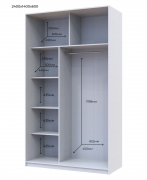Шафа-купе Сіті 24 140/60 білий 2 дзеркала Doros