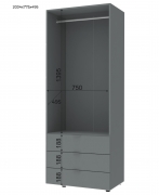 Шкаф платяной Гелар графит 2 ДСП Doros