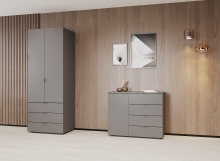 Шкаф платяной Гелар графит 2 ДСП Doros