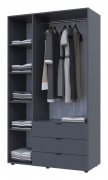 Шкаф платяной Гелар графит 3 ДСП Doros