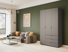 Шкаф платяной Гелар графит 3 ДСП Doros