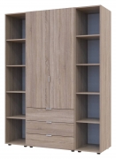 Шкаф платяной Гелар дуб сонома 2 этажерки / 2 ДСП Doros