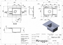 Кухонна мийка Bodrum 650 grey Miraggio