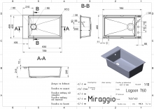 Кухонна мийка Lagoon 760 black Miraggio