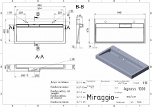 Умывальник Agness 1000 Miraggio