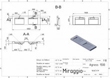 Умивальник Agness Matt 1500 Miraggio