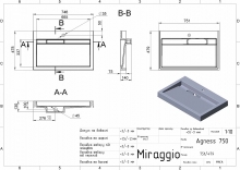 Умивальник Agness Matt 750 Miraggio