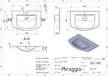 Умивальник Dea 800 Miraggio