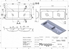 Умивальник Della Matt 1100-2 Miraggio