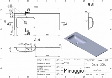 Умивальник Della 1200 L Miraggio