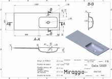 Умывальник Della Matt 1200 R Miraggio