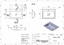 Умивальник Della Matt 600 Miraggio
