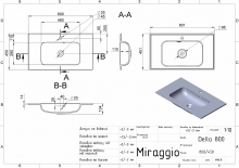Умивальник Della 800 Miraggio