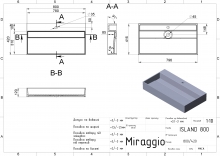 Умивальник Island Matt 800 Miraggio